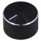 Buton rotativ cu indicator, 6mm, negru, aluminiu/plastic