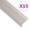Profile trepte &icirc;n formă de L, 15 buc. șampanie 90 cm aluminiu