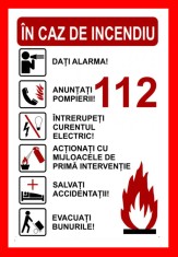 Placuta 112 in caz de incendiu foto