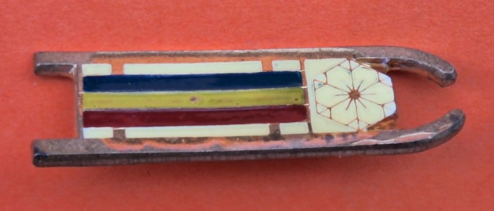 Saniuta - competitie sportiva - elevi - scolari - pionieri, insigna anii 1970