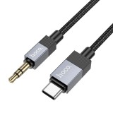 Cablu AUX Jack 3.5 mm la USB-C HOCO UPA32B, 1m, Black