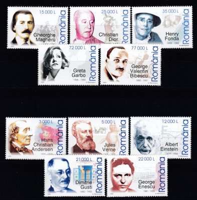 ROMANIA 2005 LP 1672 LP 1681 ANIVERSARI COMEMORARI PERSONALITATI I + ANIVERSARI COMEMORARI PERSONALITATI II SERII MNH foto