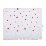 Cumpara ieftin Prosop de maini si fata bumbac alb rosu Inimioare 40x66 cm