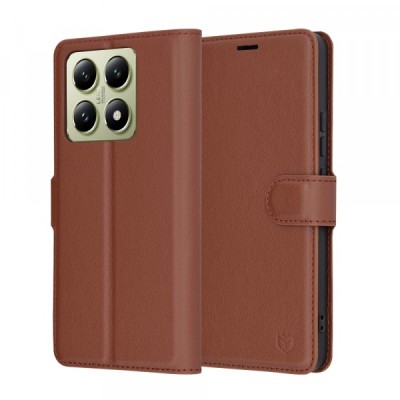 Husa pentru Xiaomi 14T, Techsuit, Leather Folio, Maro foto