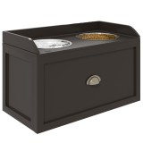 PawHut Stație de hrănire Boluri ridicate 2 Boluri pentru hrănire, 2 Boluri din oțel inoxidabil, 1 Spațiu de depozitare, 60 x 30 x36 cm, Cafea | Aosom