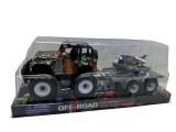 Camion teren cu remorca si avion, set jucarie baieti, plastic multicolor, 3 ani+, marca Depox/Luna/Ideallstore