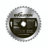 Panza circular pentru taiat lemn, pentru fierastraie circulare Evolution 255mm, &Oslash;255 x 25.4 mm, 40 de dinti TCT