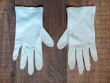 * Manusi albe textile, romanesti anii 70, vintage, vechi, marime S/M