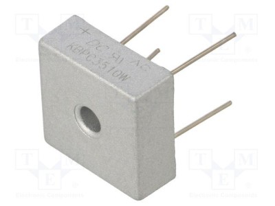 Punte redresoare monofazată Urmax 1kV 35A 400A DC COMPONENTS MB-25W foto