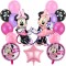 Set De 15 Baloane Figurine folie Minnie Mouse 80 cm, Baloane Latex 30 cm, Roz