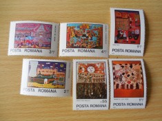 Serie timbre romanesti pictura picturi nestampilate Romania MNH foto