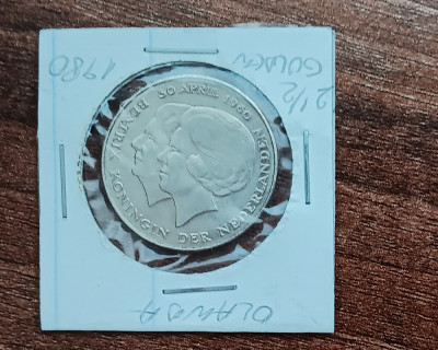 M3 C50 - Moneda foarte veche - Olanda ante euro - 2 1/2 gulden - 1980 foto