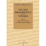 Studii progresive pentru vioara. Op. 3, Game si intervale in modul minor melodic - Emil Cobilovici