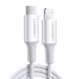 Ugreen - Data Cable Rubber Shell US171 (60749) - USB-C to Lightning MFi, 3A, 2m - White
