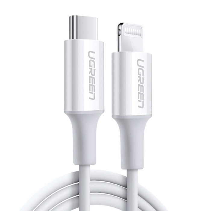 Ugreen - Data Cable Rubber Shell US171 (60749) - USB-C to Lightning MFi, 3A, 2m - White