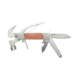 Cleste multifunctional pliabil 8 in 1 din otel inoxidabil, maner din lemn, 210 mm