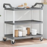 vidaXL Cărucior cu 3 niveluri, gri, 99x50x96 cm, aluminiu