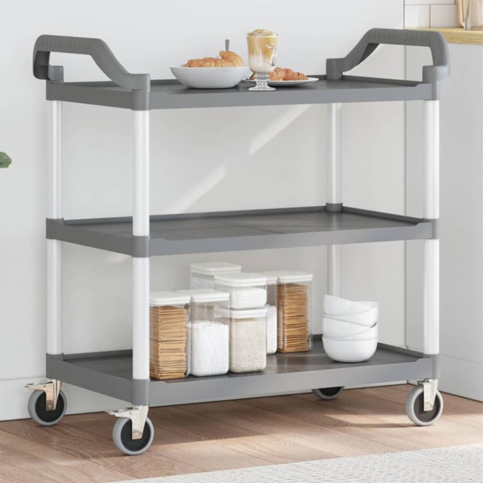 vidaXL Cărucior cu 3 niveluri, gri, 99x50x96 cm, aluminiu 30319