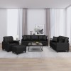 VidaXL Set de canapele cu perne, 4 piese, negru, piele ecologică