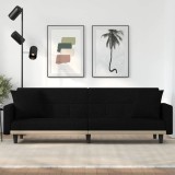 Cumpara ieftin Canapea extensibilă cu perne, negru, material textil