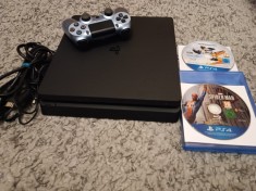 PS 4 Sony playstation 4 Sony PS4 model slim, 1 TB memorie, 4 jocuri bonus: MARVEL SPIDERMAN si OVERWATCH actiune aventura shooting