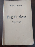 PAGINI ALESE VOLUM OMAGIAL - RADU D, ROSETTI - 1935