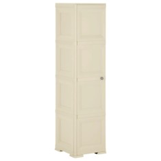 vidaXL Dulap din plastic, 40x43x164 cm, alb angora, design de lemn