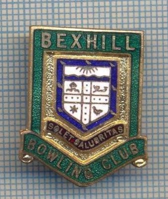 AX 334 INSIGNA BOWLING - BEXHILL -BOWLING CLUB -MAREA BRITANIE foto