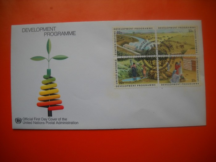 HOPCT PLIC FDC S NR 191 PROGRAM DEZVOLTARE 1986 - ONU NATIUNILE UNITE- -BIROUL NEW YORK SUA