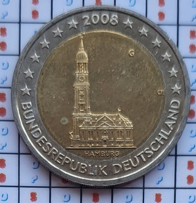 Germania 2 euro 2008 UNC - Bundesl&amp;auml;nder &amp;ndash; State of Hamburg - km 261 - E001 foto