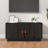 Comoda TV, negru, 80x34x40 cm, lemn masiv de pin GartenMobel Dekor, vidaXL