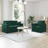 vidaXL Set de canapea 2 pcs Verde &icirc;nchis 138 x 78 x 80 cm Catifea 3407509