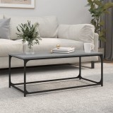 Cumpara ieftin Măsuță cafea, gri sonoma, 102x50x40 cm lemn prelucrat și fier