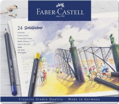 CREIOANE COLORATE 24 CULORI GOLDFABER CUTIE METAL FABER-CASTELL foto