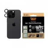 Folie de protectie Camera Spate PanzerGlass Hoops pentru Apple iPhone 16 Pro Max / 16 Pro, Sticla Securizata, Neagra