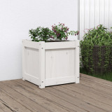 Jardiniere de gradina, alb, 40x40x40 cm, lemn masiv pin GartenMobel Dekor, vidaXL