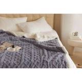 Cumpara ieftin Patura Cocolino cu Blanita Uni, Model Tricotat-JO261 GRI DESCHIS