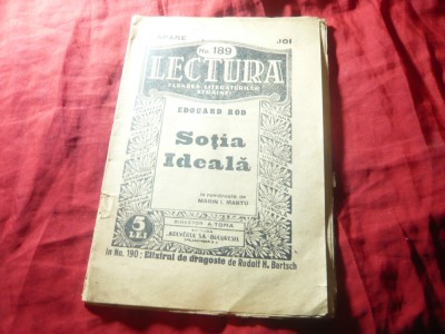 Lectura 189 - Edouard Rod - Sotia ideala ,trad.M.Mantu , 31 pag foto