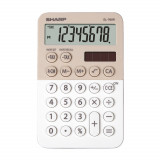 Calculator De Birou, 8 Digits, 120 X 76 X 23 Mm, Dual Power, Sharp El-760rbla - Bej/alb