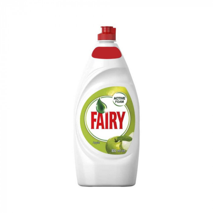 Detergent de Vase Lichid Fairy Apple, Cantitate 800 ml, Parfum de Mere, Fairy Detergent de Vase, Detergent de Vase Manual, Detergent Lichid pentru Vas