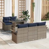 vidaXL Set de canapele pentru grădină cu pernă 6 pcs Gri Poli Rattan 3356938