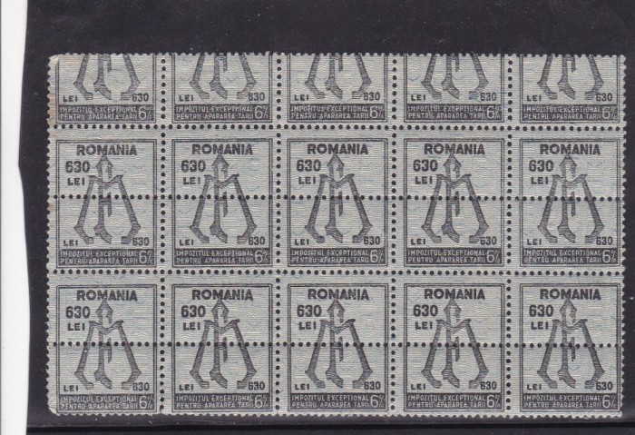 ROMANIA 01.08.1944 FISCALE IMPOZITUL EXCEPTIONAL PENTRU APARAREA TARII
