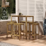 VidaXL Set mobilier bar de grădină, 7 piese, lemn de pin tratat