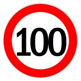 Autocolant limitator viteza 100km/h - &Oslash;13cm Garage AutoRide