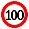 Autocolant limitator viteza 100km/h - &Oslash;13cm Garage AutoRide