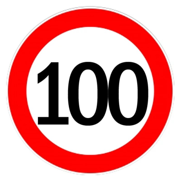 Autocolant limitator viteza 100km/h - &Oslash;13cm Garage AutoRide