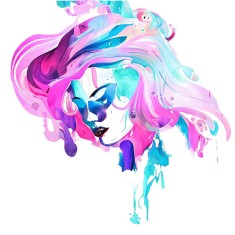 Sticker decorativ, Woman, Albastru, 61 cm, 8527ST foto