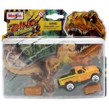 Set masinuta si figurina dinozaur Maisto, Dino Adventure, Galben