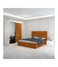 Dormitor Eric Caramiziu Cu Dulap Tapitat 160x200cm