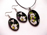 set bijuterii lemn ,set colier si cercei 42311